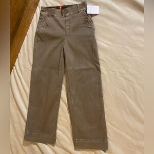 Spanx, XS/ petite, stretch twill cropped wide leg cedar